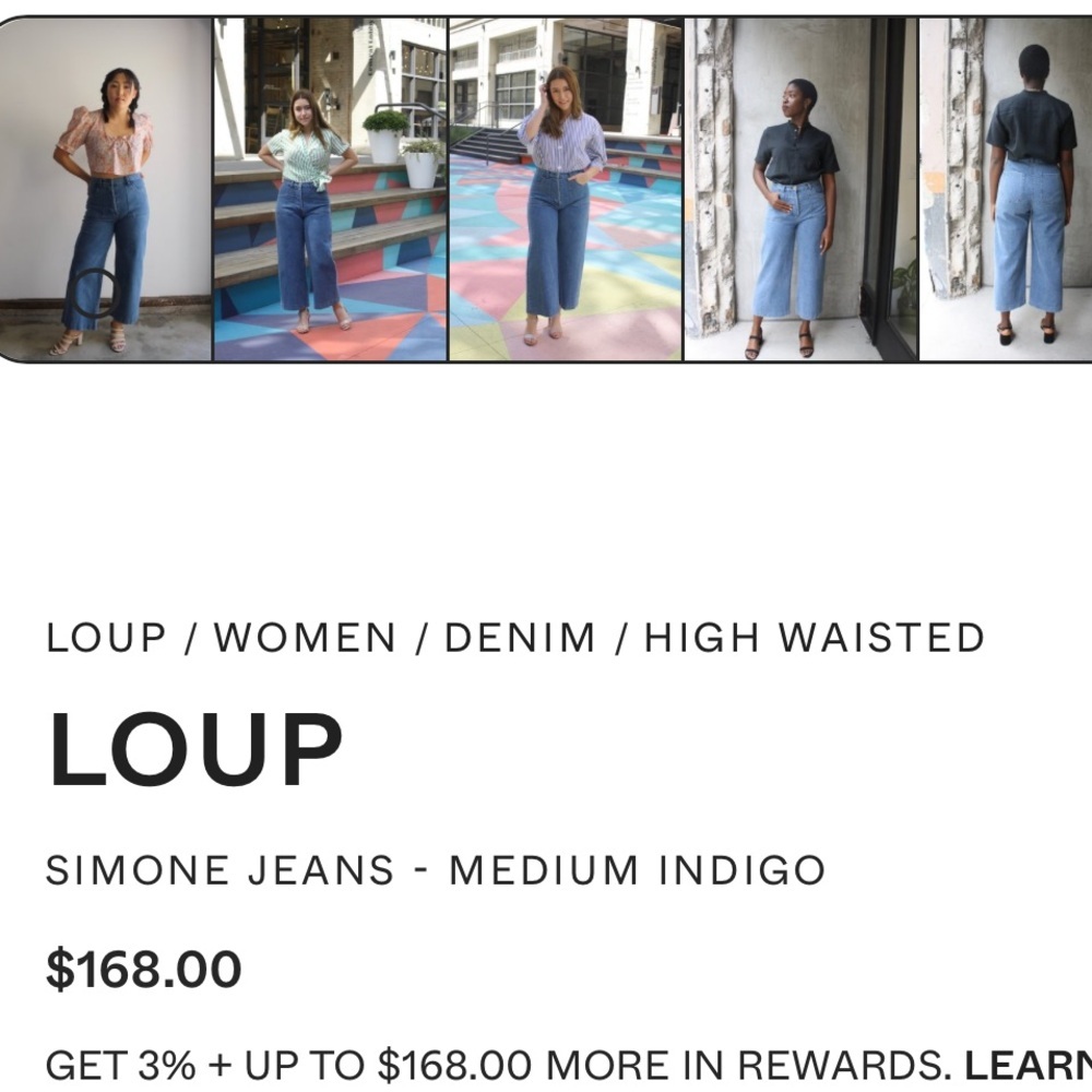 Loup $168 Simone Blue Wide Leg Jeans - Picture 2 of 9
